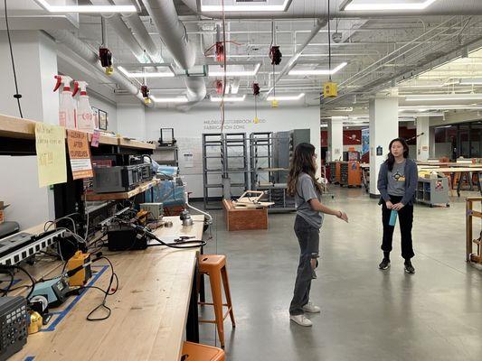 The Makerspace with our tour guides