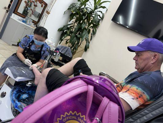 My hubby and I got manicures and pedicures. Hannah was our provider for both our manicures. Recommended highly