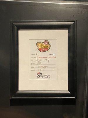 Tom Brady's 'walk up card' he was the 199th pick in the 2000 NFL