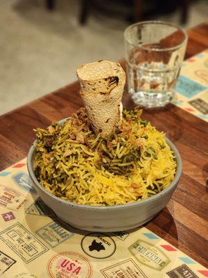 Spinach dum biryani, good