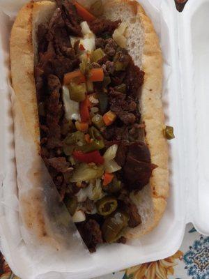Meat combo sandwich (italian beef, gyro, and steak)