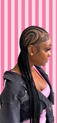 FEED IN BRAIDS STRAIGHT BACKS