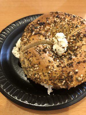 Everything Bagel... with salmon cream cheese