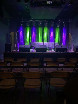 Stage before the comedians performed for us