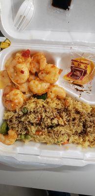 Jalapeño shrimp with fried rice totally satisfied hats off to the cook and staff