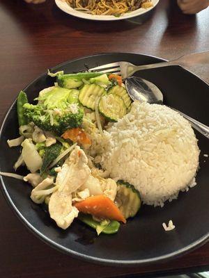 My dinner. Veg with chicken