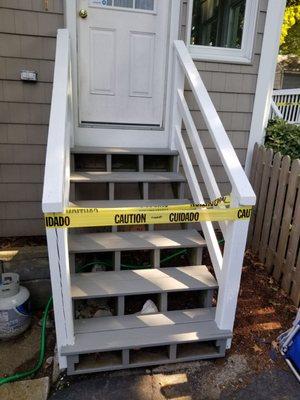 Scraped, pressure washed, primered, & stained