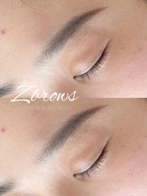 Natural eyebrows style done with Zoey