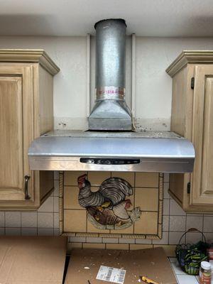 Custom Install-30 inch Allure Vent Hood with a Custom Deck and Vent Stack