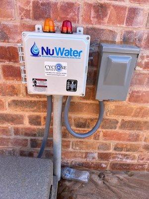 NuWater aerobic system control panel installed by Cyclone Septics