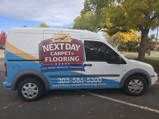 Next Day Carpet & Flooring Mobile Showroom - your carpet and flooring samples are on board