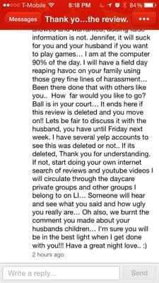 More threats. Not strong enough to scare me.