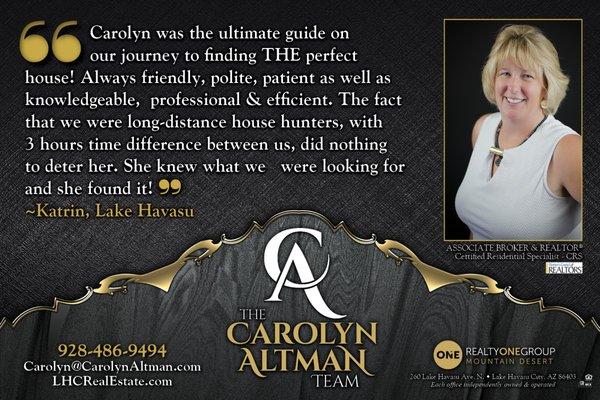 Carolyn Altman- Realty ONE Group Mountain Desert