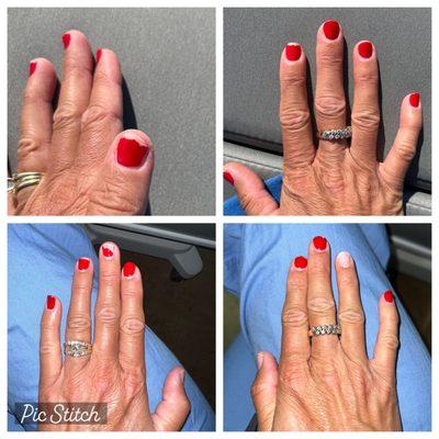 Top two photos are day 4 and bottom two photos are day 7