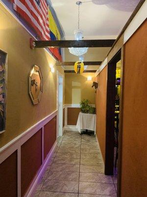 Bathroom hallway and some tables