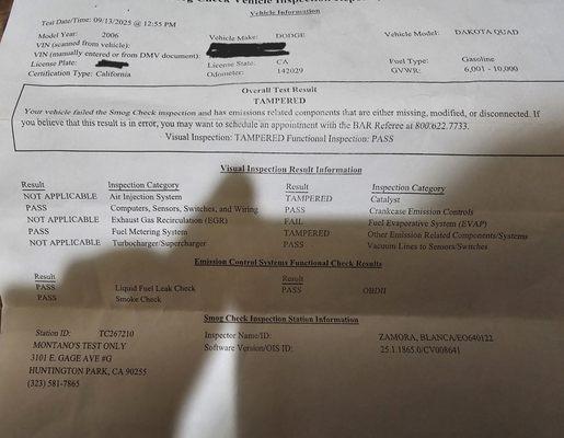 "tampered" cats and emission systems