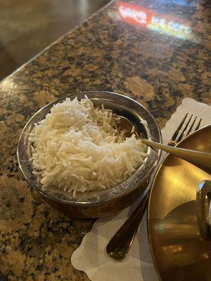Rice came with both our dishes. light and fluffy.