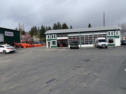 tractors and maintenance to the right