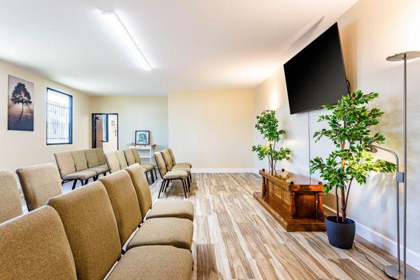 We can accommodate viewing of your loved ones cremation at this location