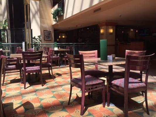 It's nice and sunny in here with the help of tons of ceiling glass windows. Nice when you've been in a dim conference room all morning!