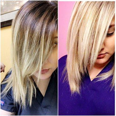 Color,Hilights and Cut Before and After