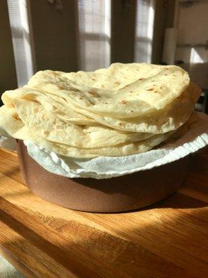 Organic Flour Tortillas Made fresh, authentically with rendered pork fat. We call them comfort pillows.