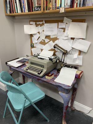 Cute little vignettes among the shelves and shelves of books. Love this independent book store. Support your local small business