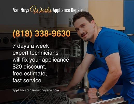 7 Days a Week Expert Technicians Will Fix Your Appliances http://www.appliancerepair-vannuysca.com