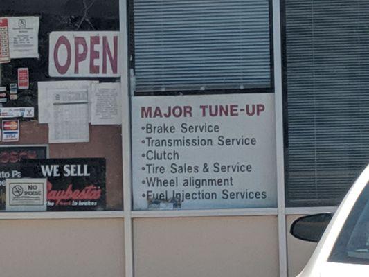 Tune up services offered