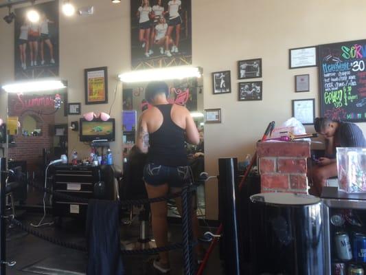 Little guy getting a haircut!!