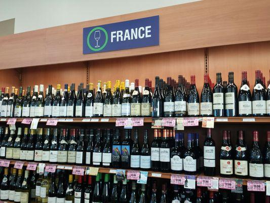 Lots of French wine choices.
