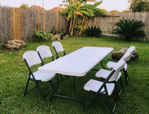 Tables 8ft and Chairs.