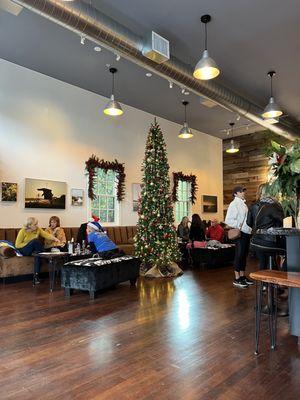 Inside during the holidays