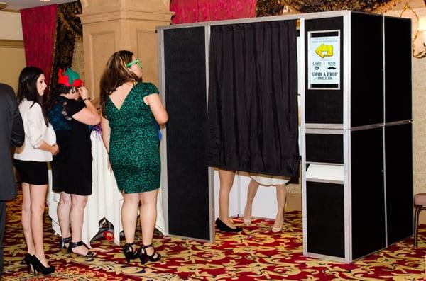 People excited to take photos in the booth!