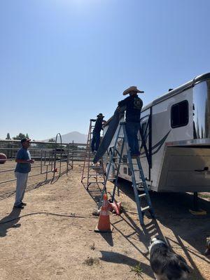 Replacement awning on our Living Quarters horse trailer