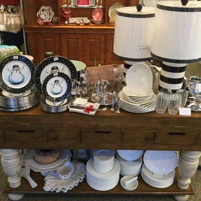Lamps, every day dinnerware, serving pieces, gifts for families, women, men and even a few for the little ones.