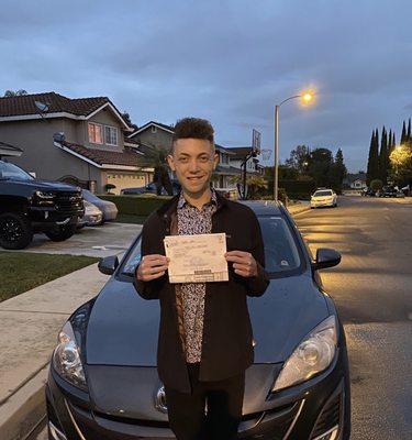 He did it!!! Congratulations to a great student and a awesome driver!
