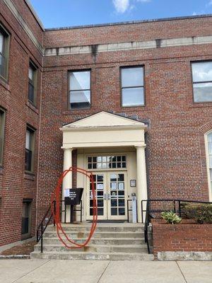 Drop box for mail-in ballot applications or for completed vote ballots at the side entrance parking lot on Emerson Street.