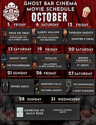Halloween Movie Schedule