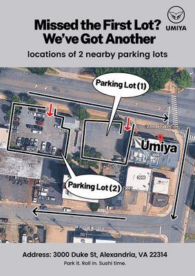 Two parking lots available!