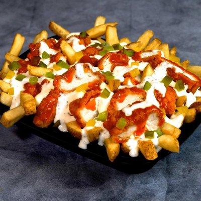 Advertised Loaded Buffalo Tender fries