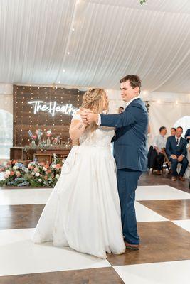 Custom checkerboard dance floor!