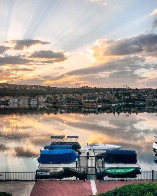 Early morning view of the lake