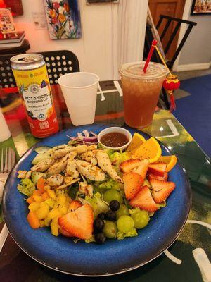 Fresh Summer Salad with their signature Lemon Ginger Iced Tea