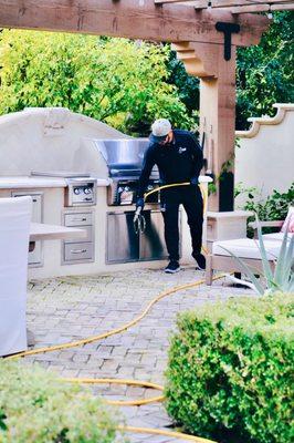 Exterior pest control treatment