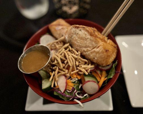 Napa salad with salmon