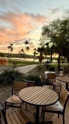 Patio view. Perfect for morning coffee!