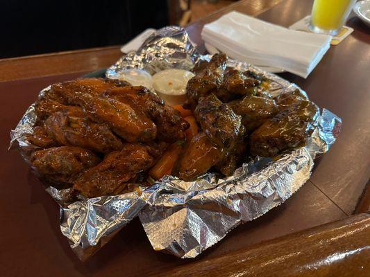 Honey Cajun double dipped on right  Medium Cajun double dipped on left