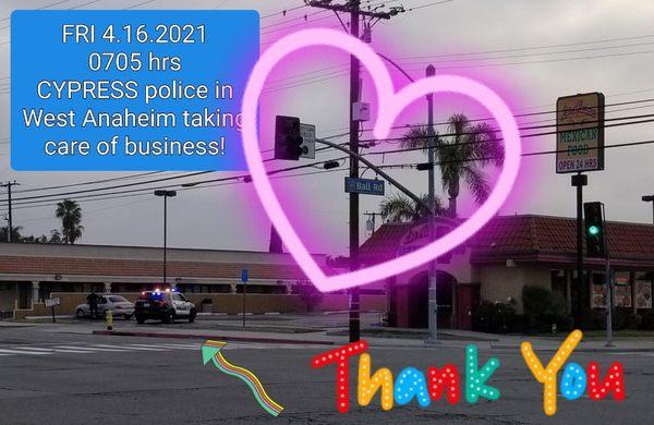 Cypress police in Anaheim, where there are no cops.