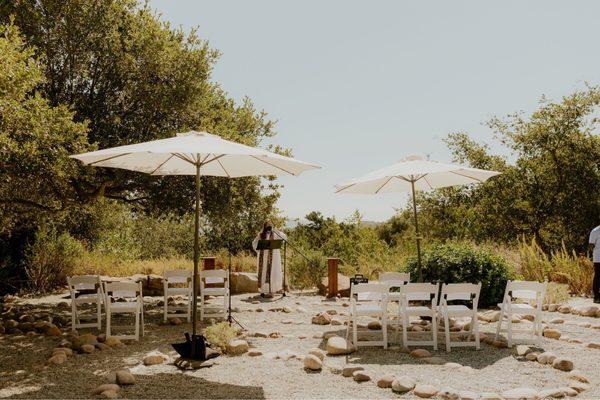 Outdoor small wedding in the labyrinth